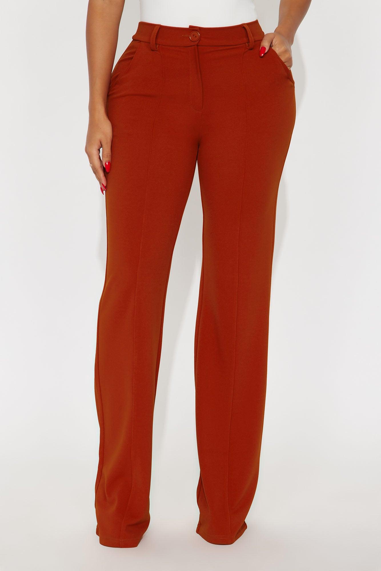 Heidi Wide Leg Trouser Pant - Rust Female Product Image