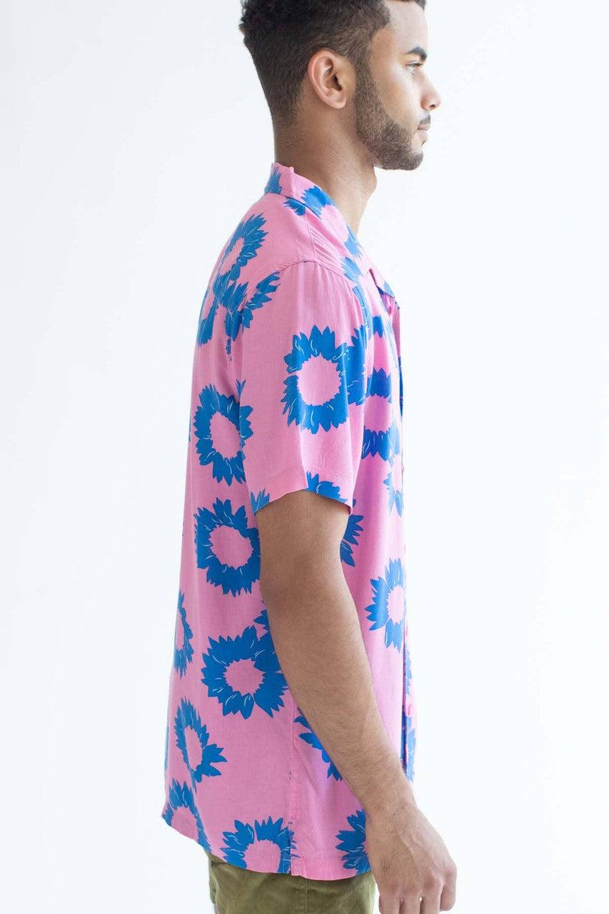 Pink & Blue Sunflower Hawaiian Shirt Product Image