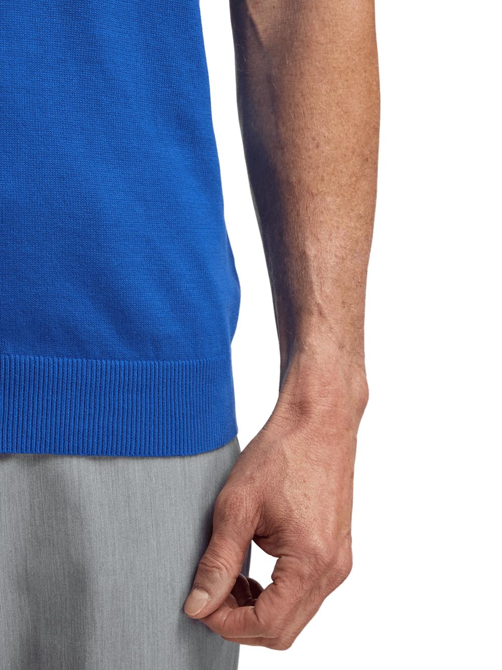 Cotton Full Zip Polo - Blue Product Image