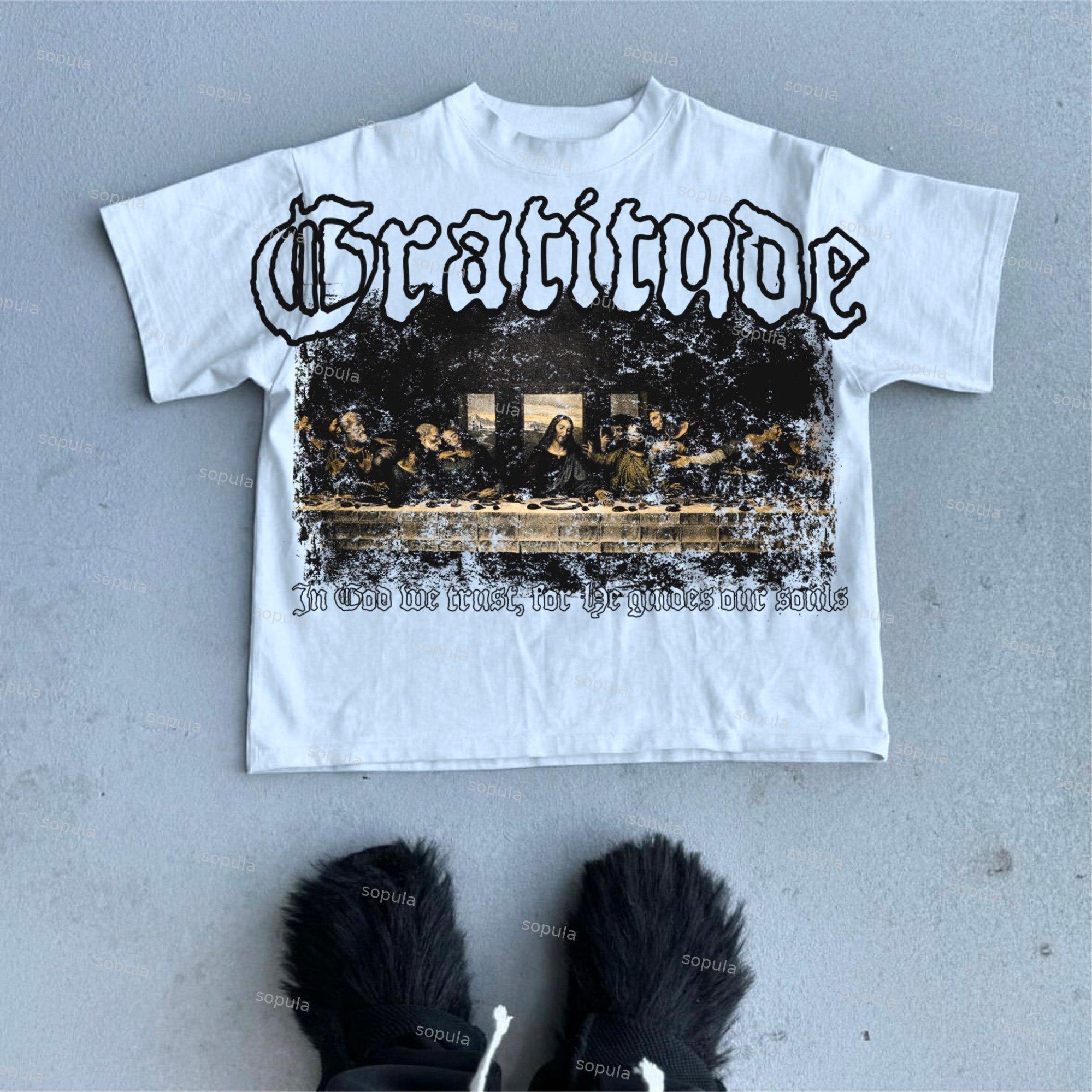 The Last Supper Vintage Graphic Print Cotton T-Shirt Product Image