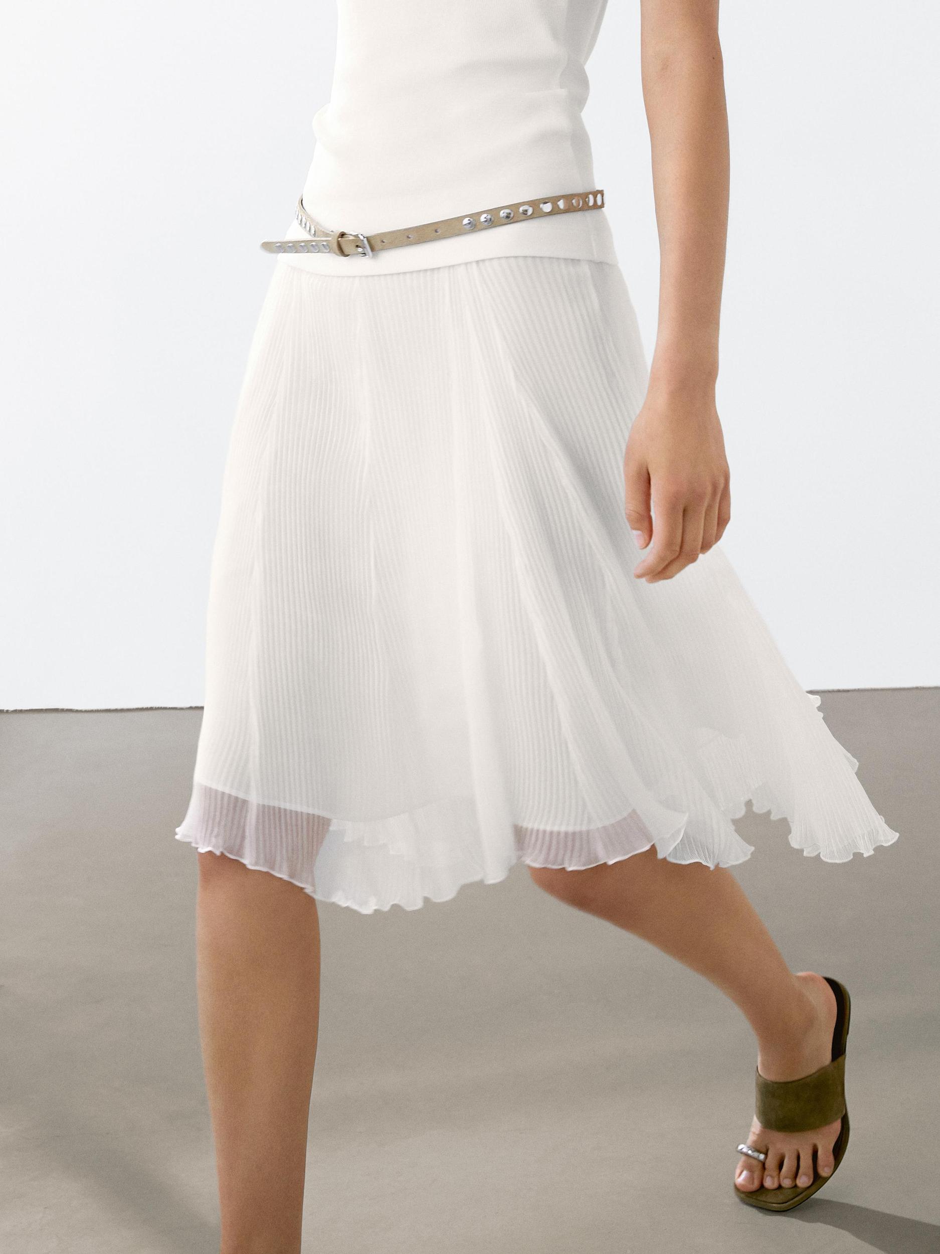 Pleated skirt with godet detail Product Image