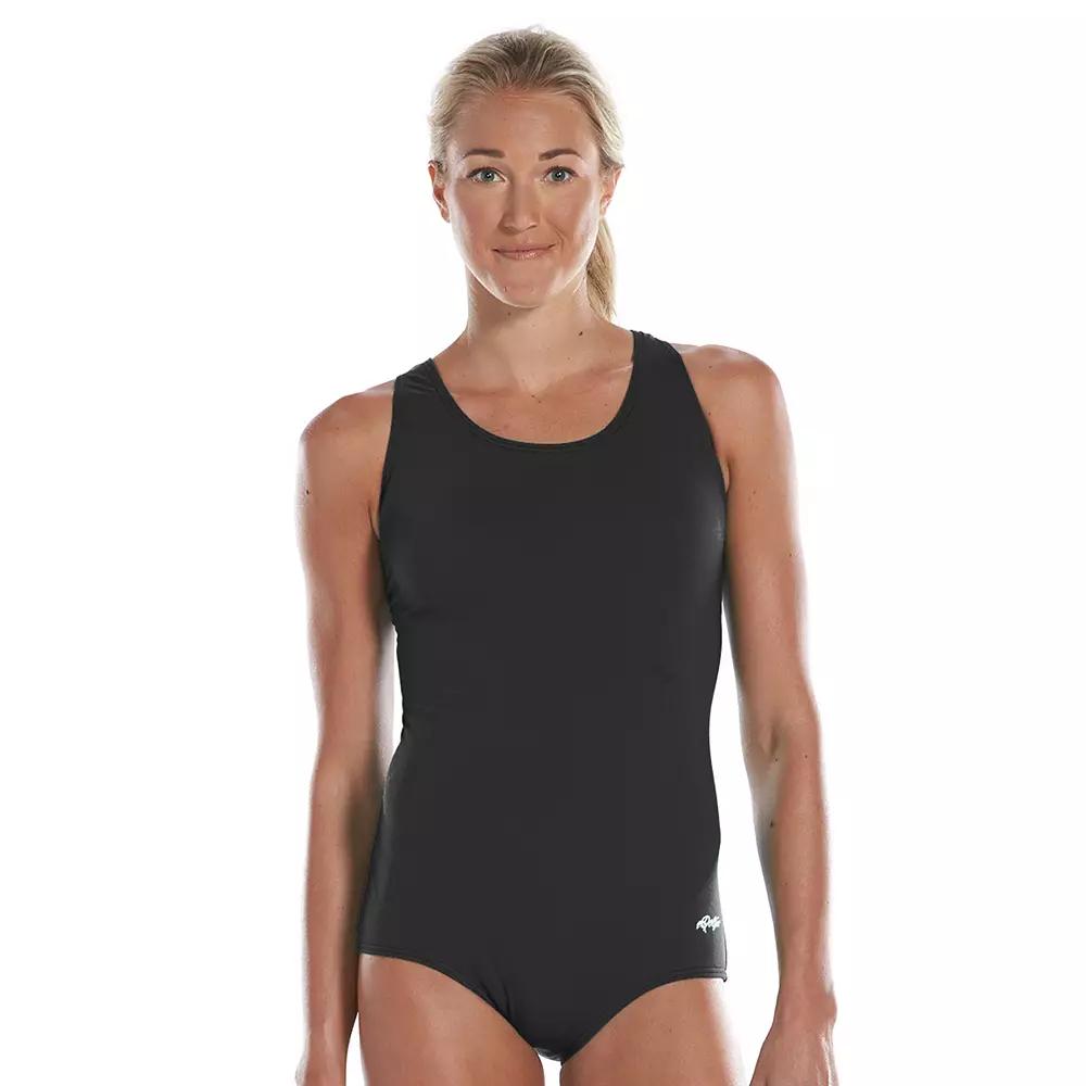 Women's Dolfin Aquashape Solid Lap Suit, Size: 18 COMP, Black Product Image