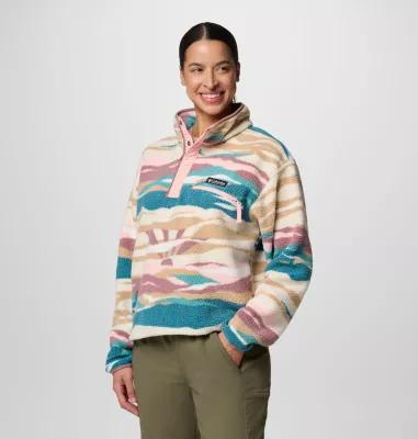 Columbia Women's Helvetia II Printed Cropped Half Snap Fleece Pullover- Product Image
