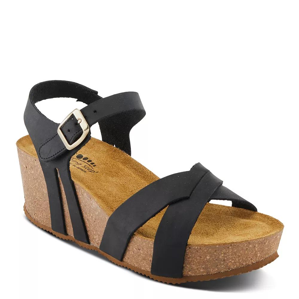 Spring Step Burton Women's Wedge Sandals, Size: 39, Black Product Image