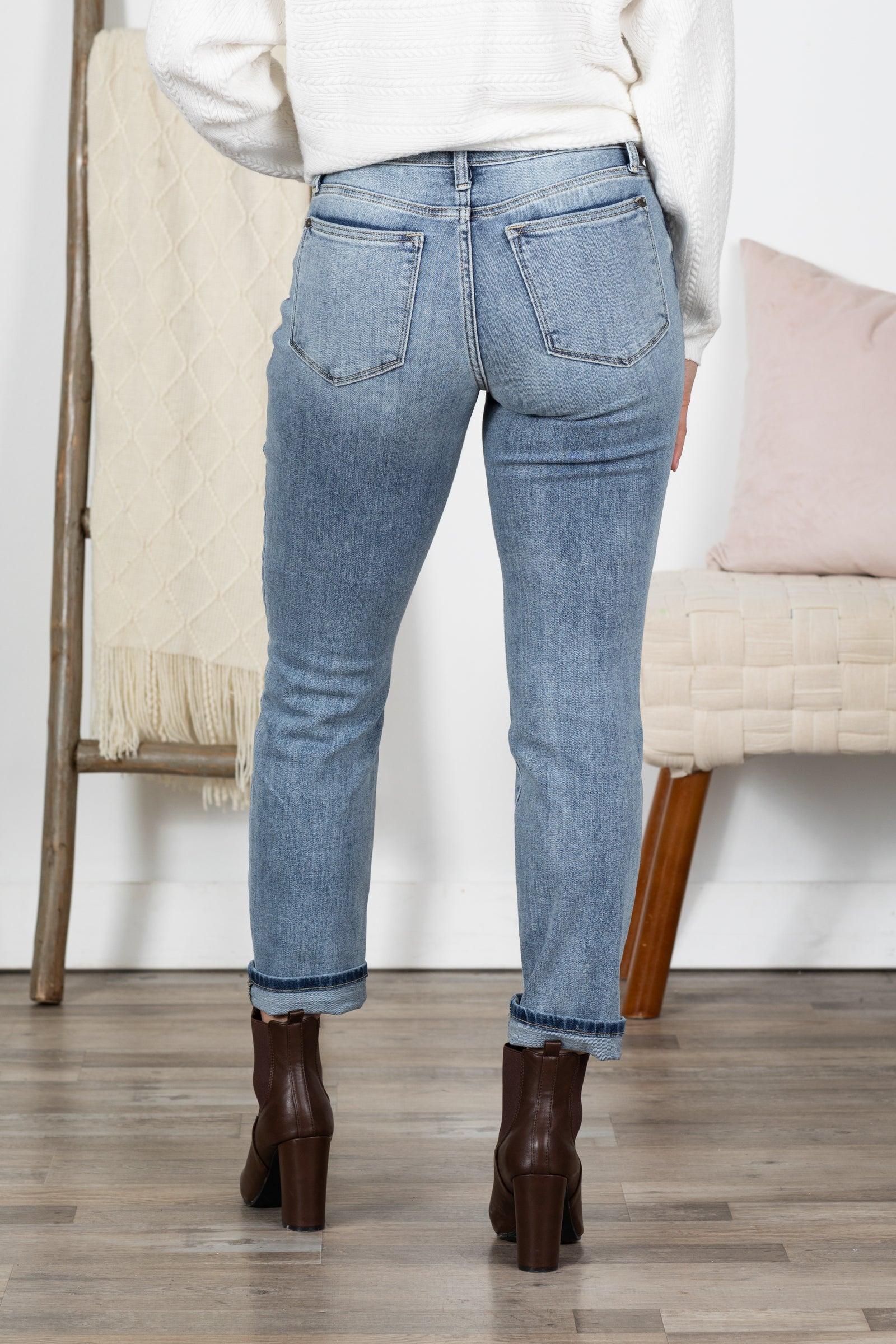 Judy Blue Core Midrise Bleach Boyfriend Jean Product Image