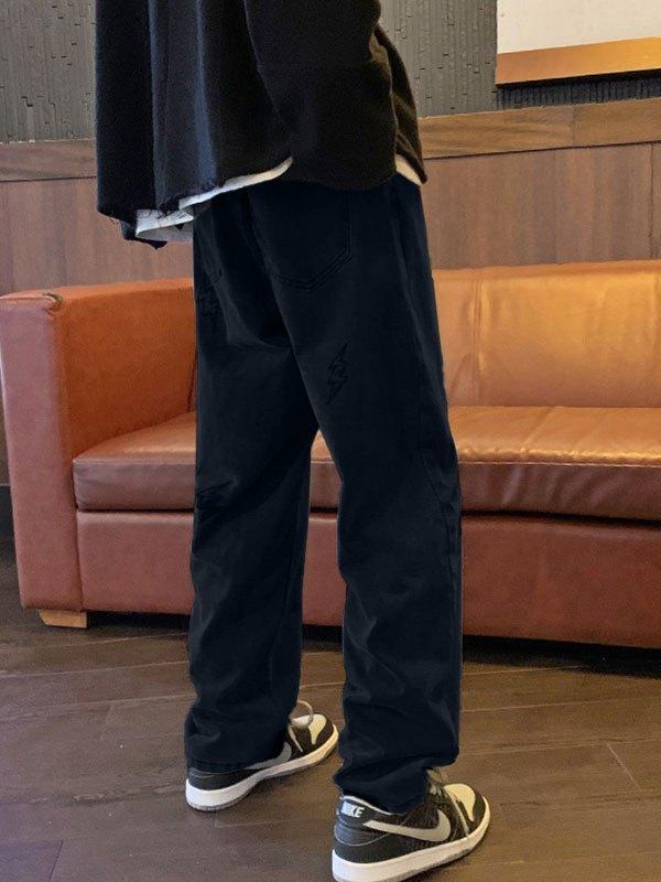 Men's Lightning Embroidered Straight Jeans Product Image