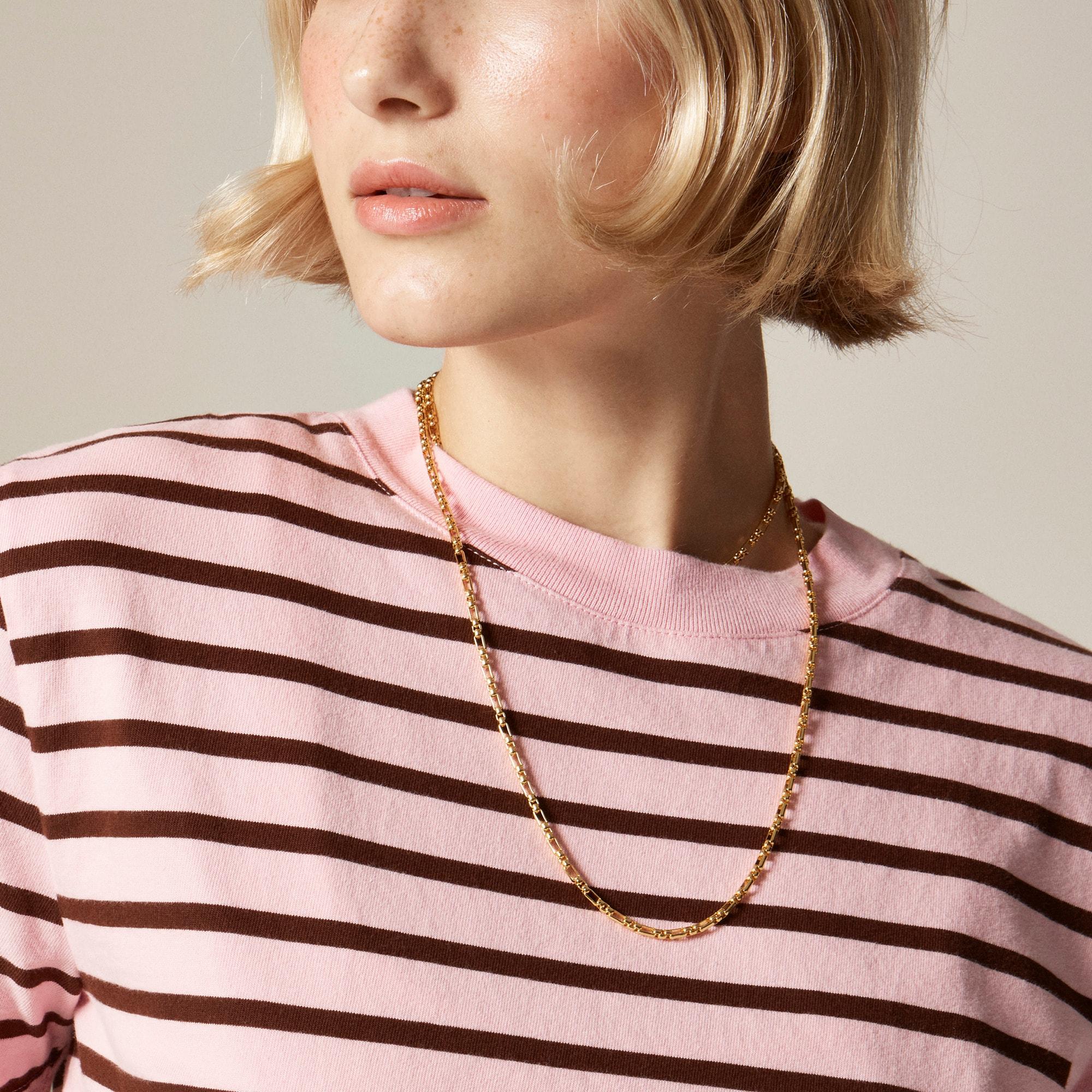 Relaxed premium-weight cropped T-shirt in stripe Product Image