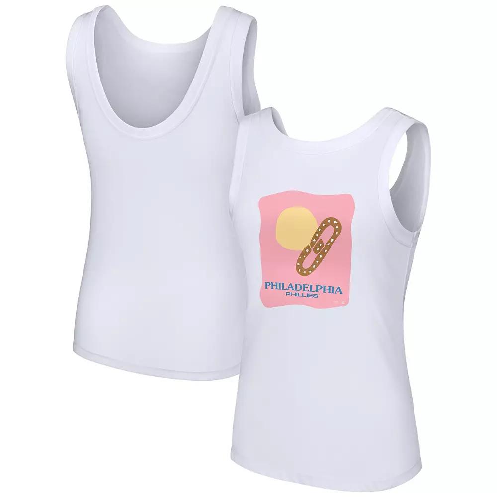 Women's Lusso Style White Philadelphia Phillies Lindy Tank Top,  Product Image