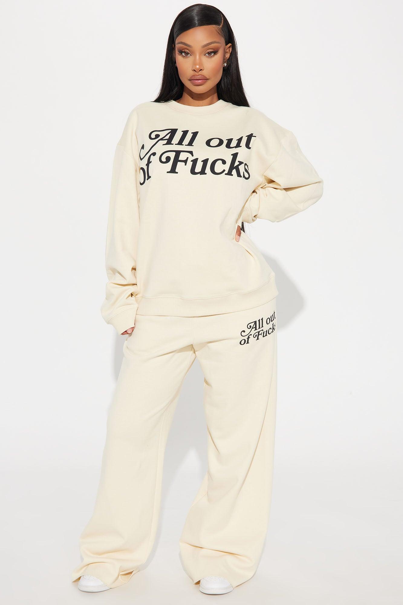 All Out Of Fcks Sweatshirt - Cream Product Image