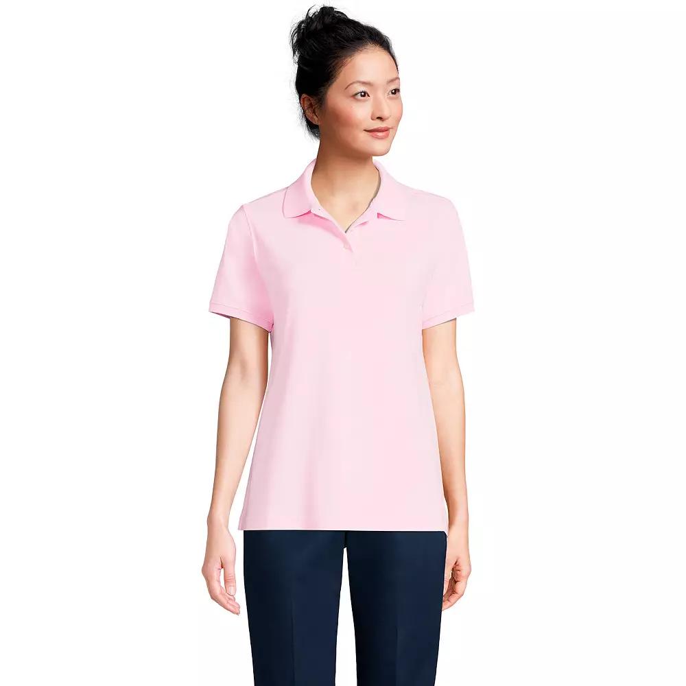 Women's Tall Lands' End School Uniform Short Sleeve Interlock Polo,  Product Image