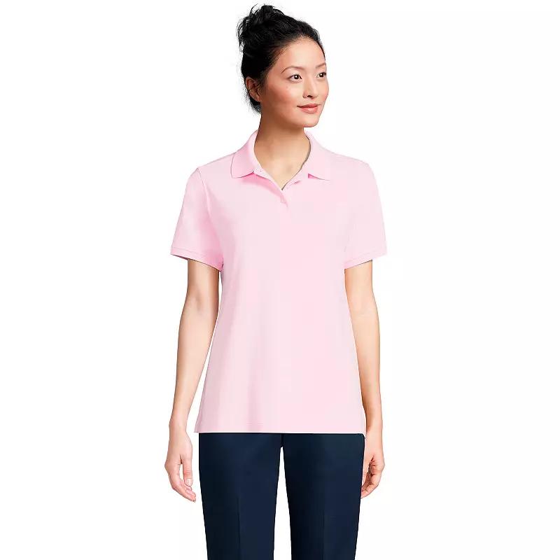 Women's Tall Lands' End School Uniform Short Sleeve Interlock Polo,  Product Image