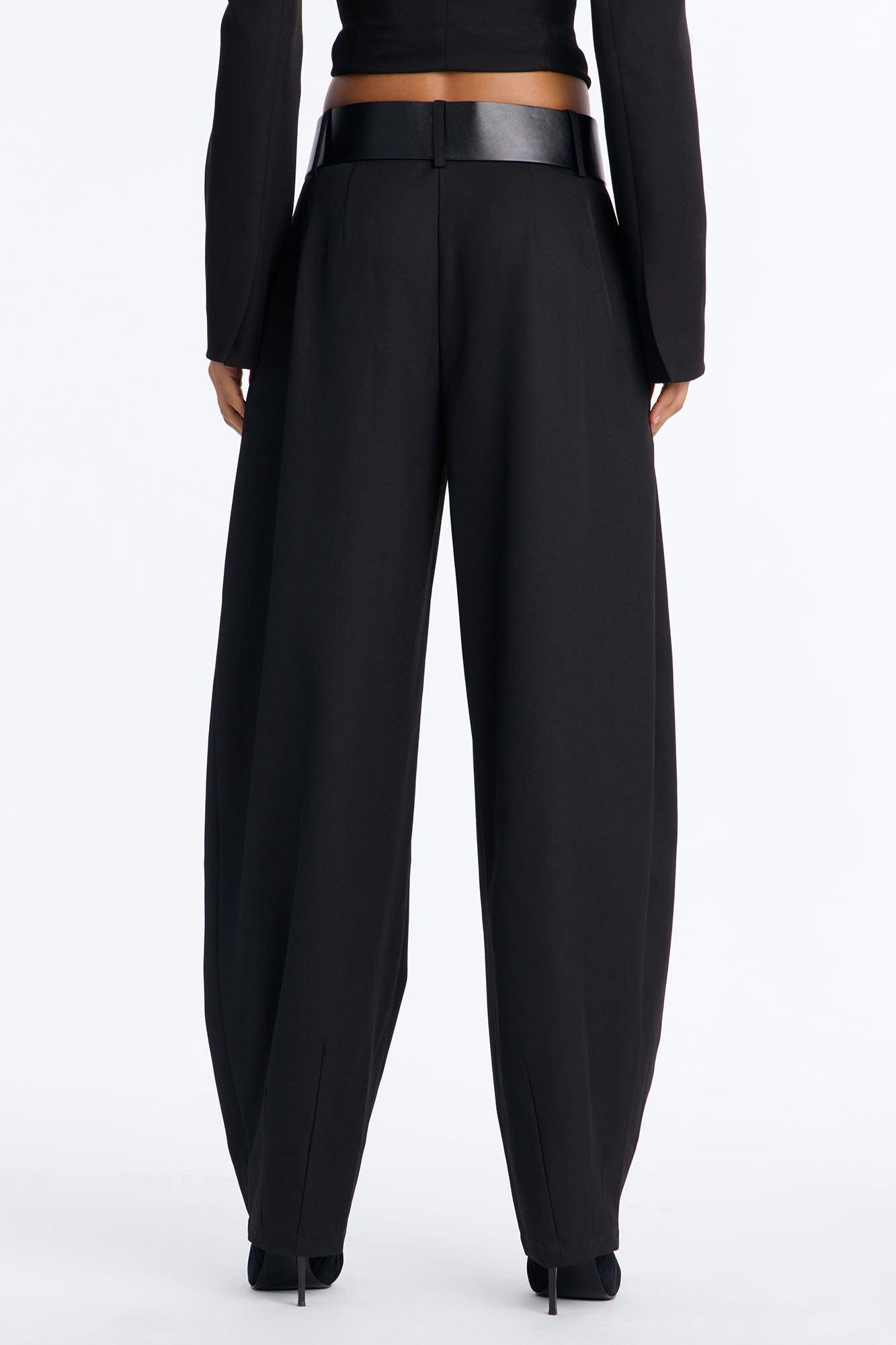 Rebecca Belted Barrel Trouser Pants - Black Female Product Image