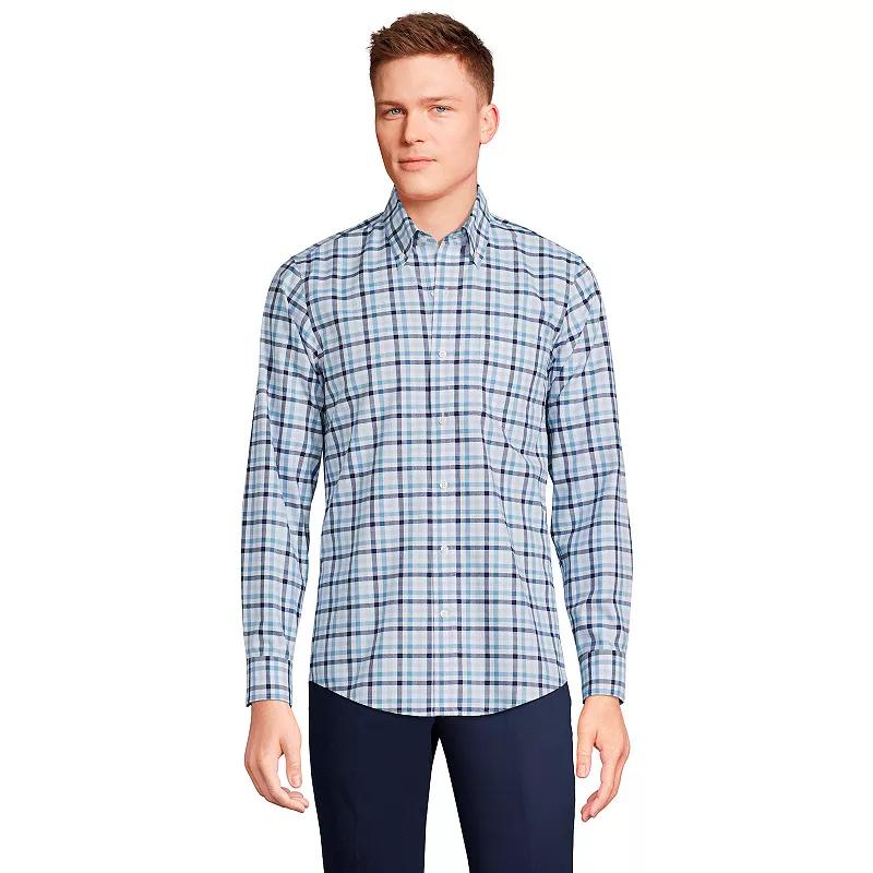 Men's Lands' End Tailored Fit No Iron Twill Long Sleeve Shirt,  Product Image