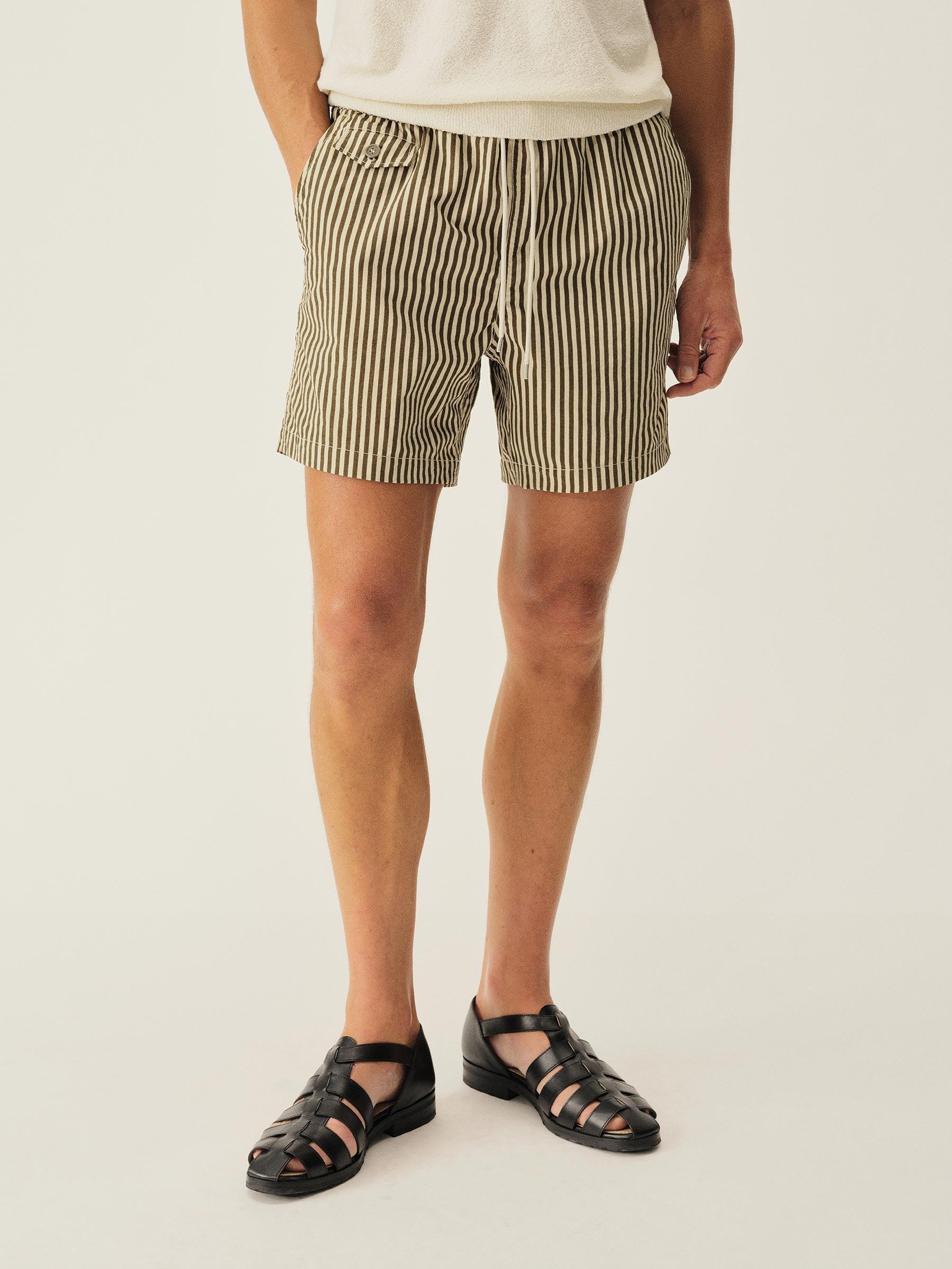 Faded Olive/Natural Stripe Laguna Swim Short Product Image
