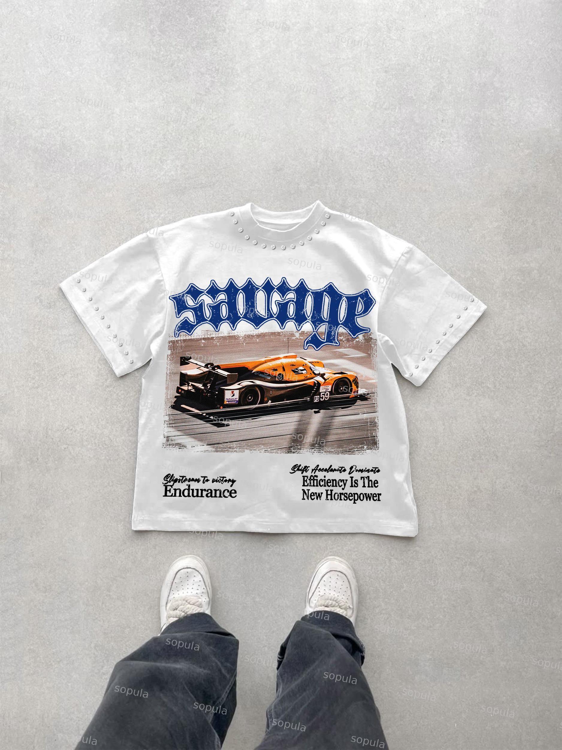 Savage Speed Racing Graphic Cotton T-shirt Product Image