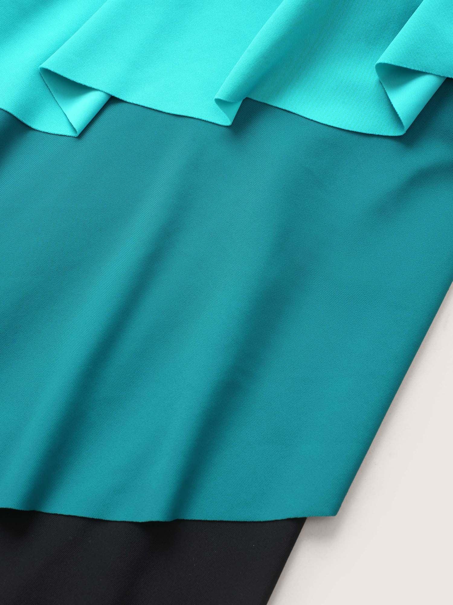 Colorblock Contrast Ruffle Layered Hem Tankini Top Female Product Image