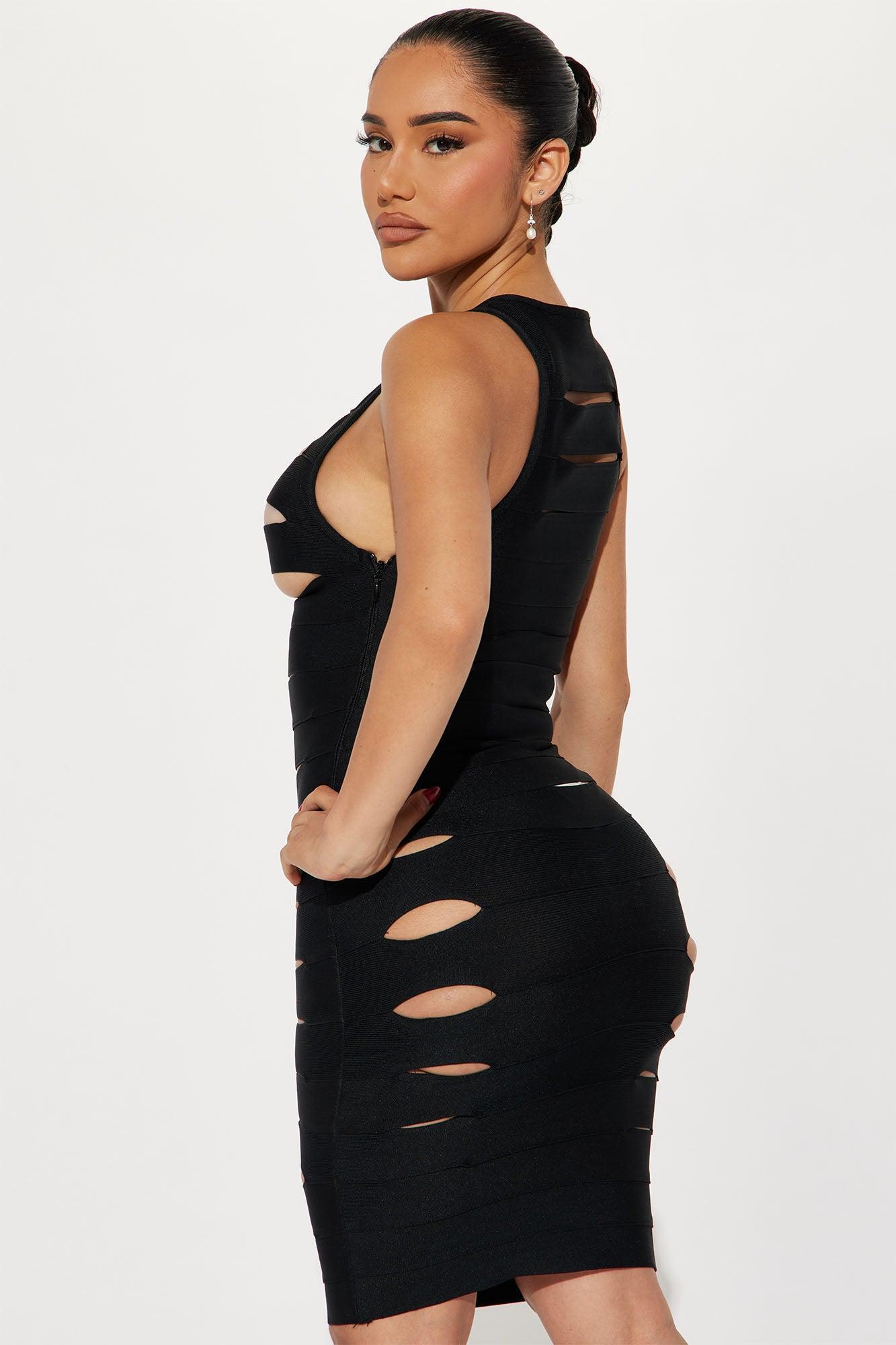 Brooke Bandage Midi Dress - Black Product Image