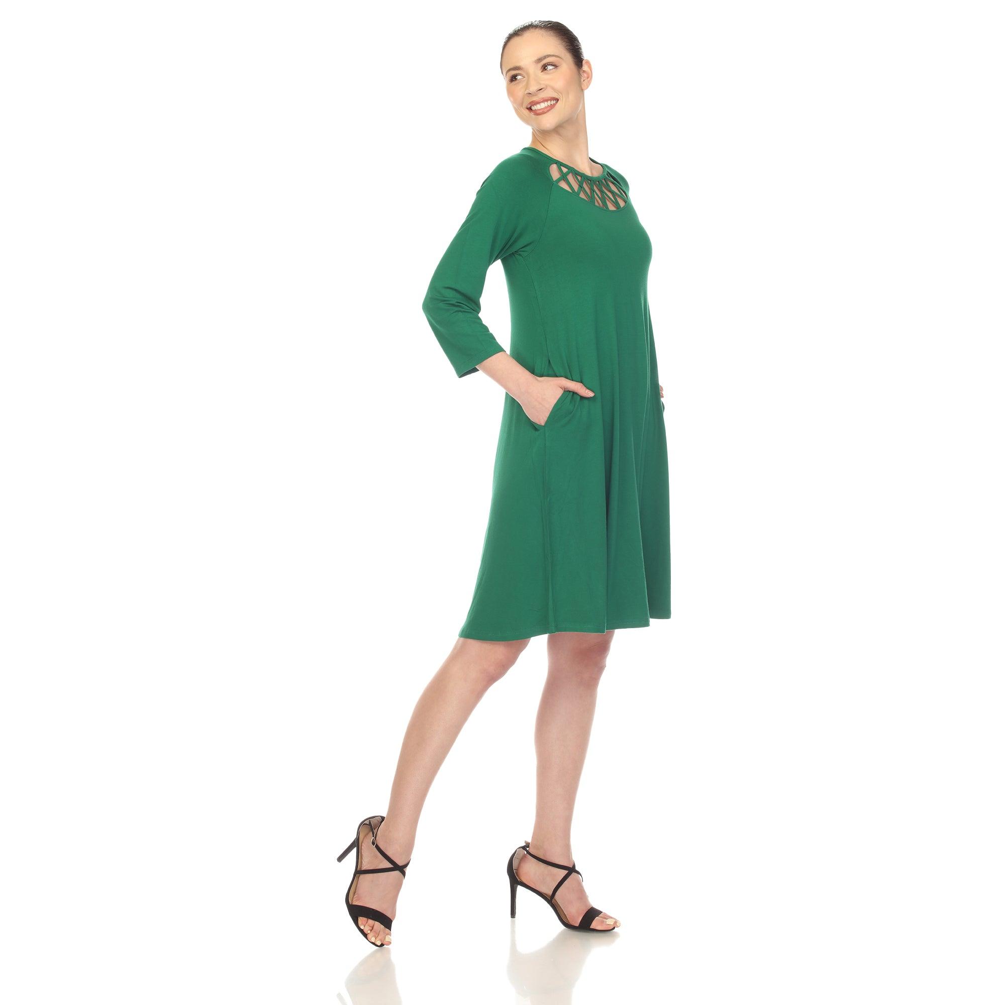 Criss Cross Neckline Swing Midi Dress Product Image