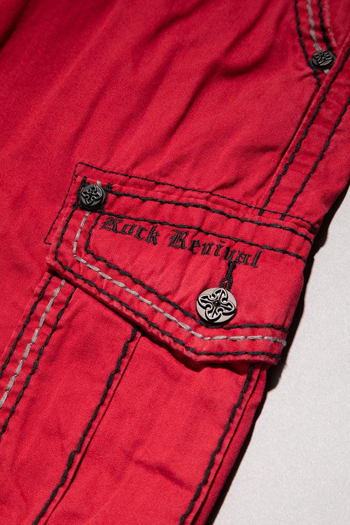 Red Cargo Shorts Male Product Image