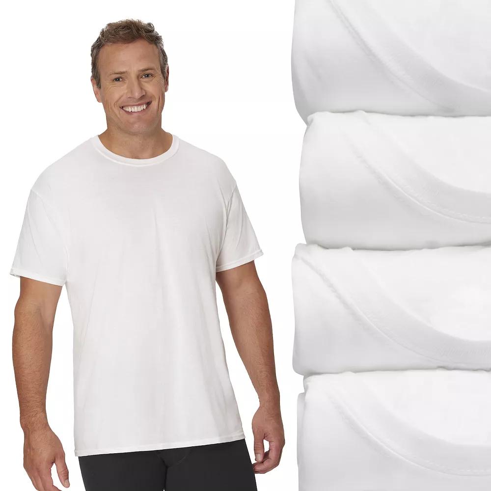 Big & Tall Hanes® 4 Pack Ultimate ComfortSoft White Crewneck Undershirt, Men's,  Product Image
