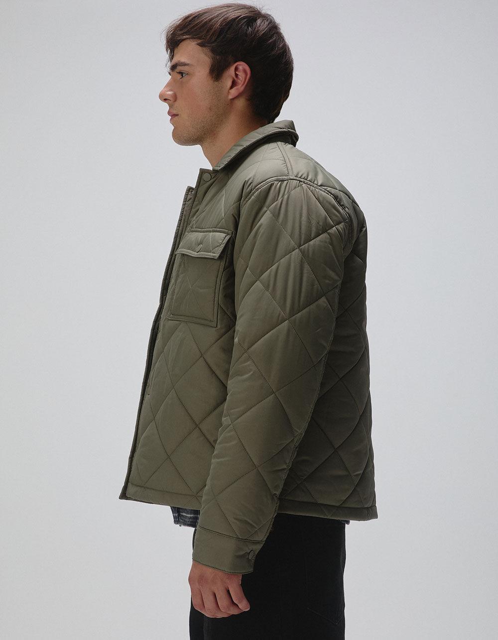 RSQ Mens Quilted Nylon Jacket - OLIVE Product Image
