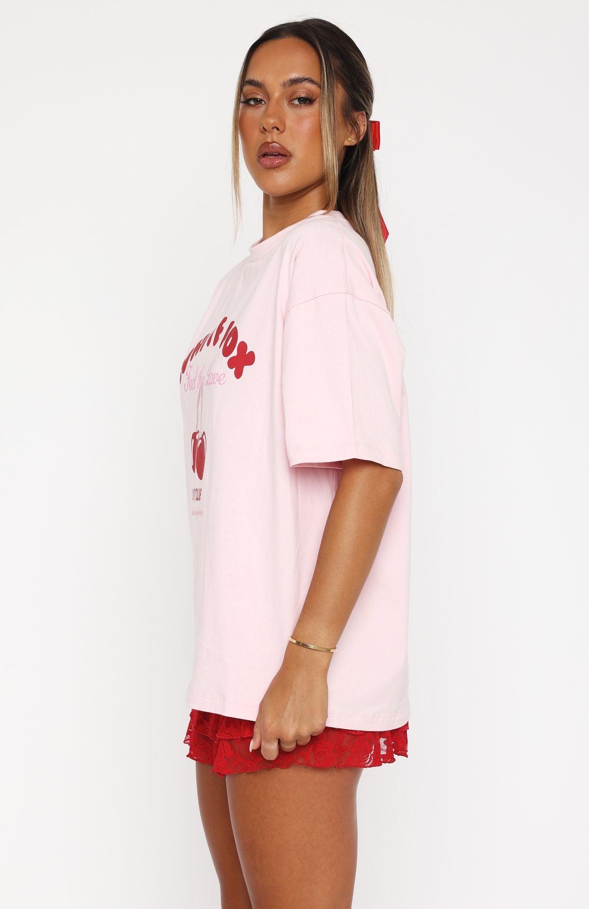 Love Me Tender Oversized Tee Pink Product Image