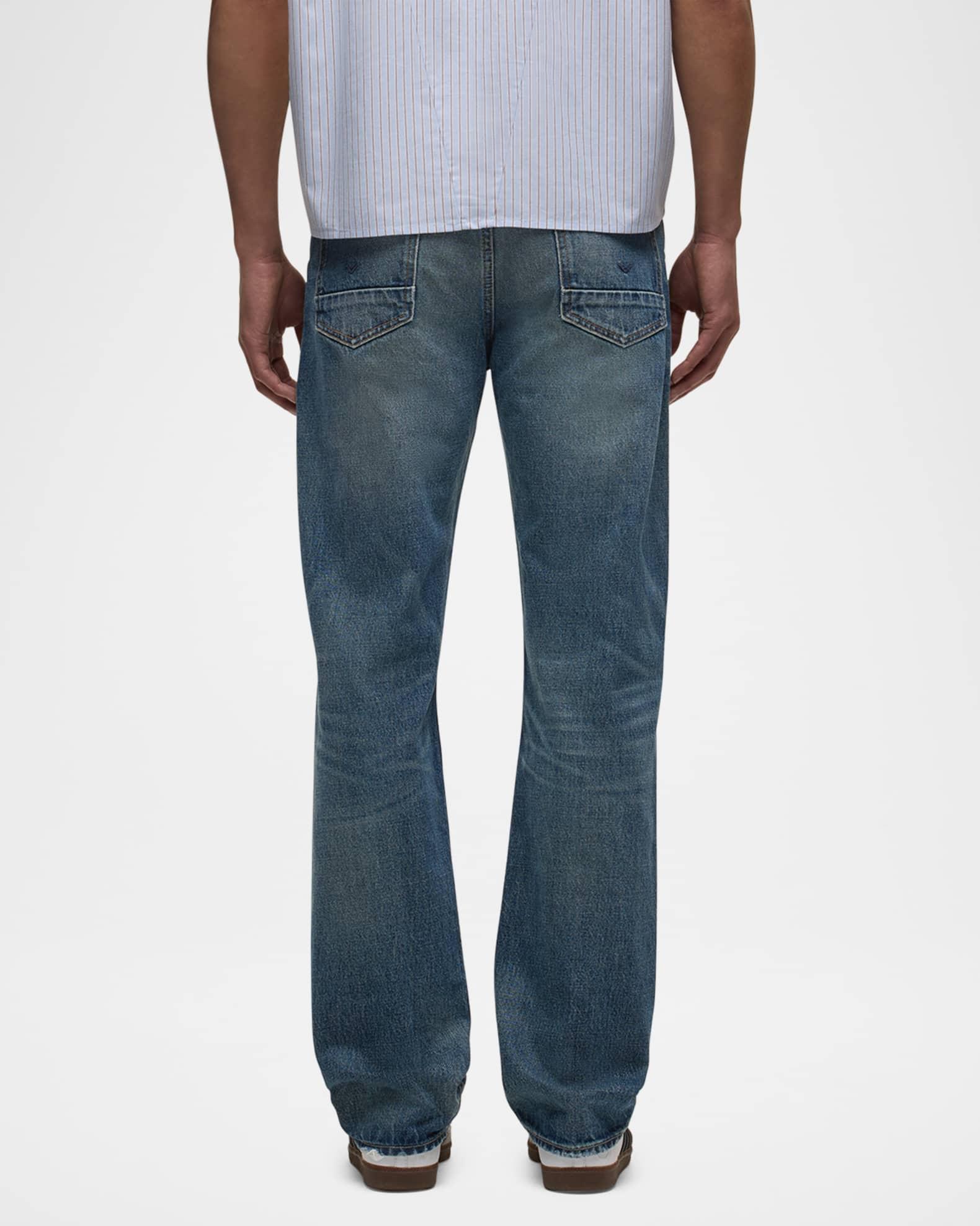 Men's Wes Distressed Faded Cotton Denim Jeans Product Image