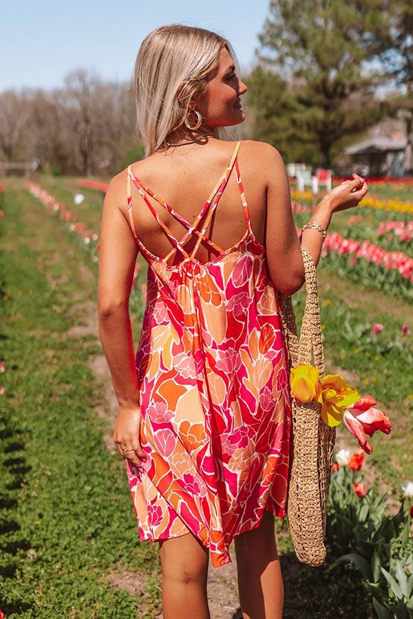 Salty Breeze Babe Shift Dress In Hot Pink Product Image