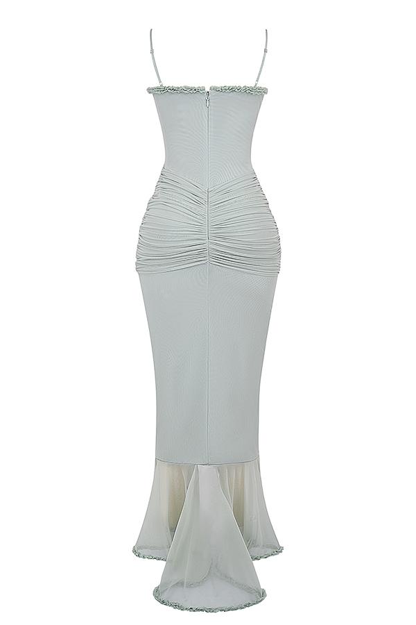 Gabriella  pistachio ruffled front gown Product Image