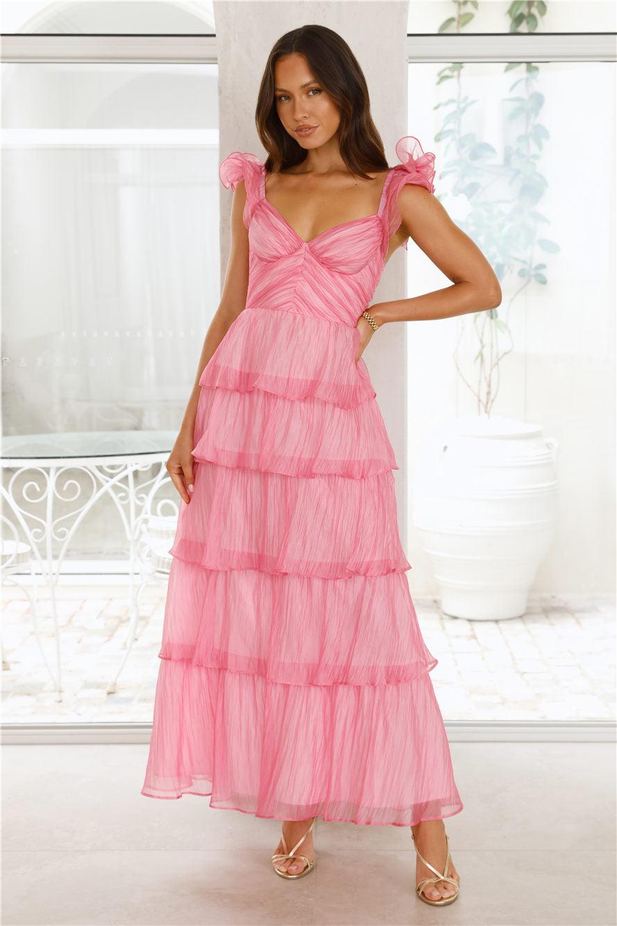 Shining Sunbeam Maxi Dress Pink Product Image