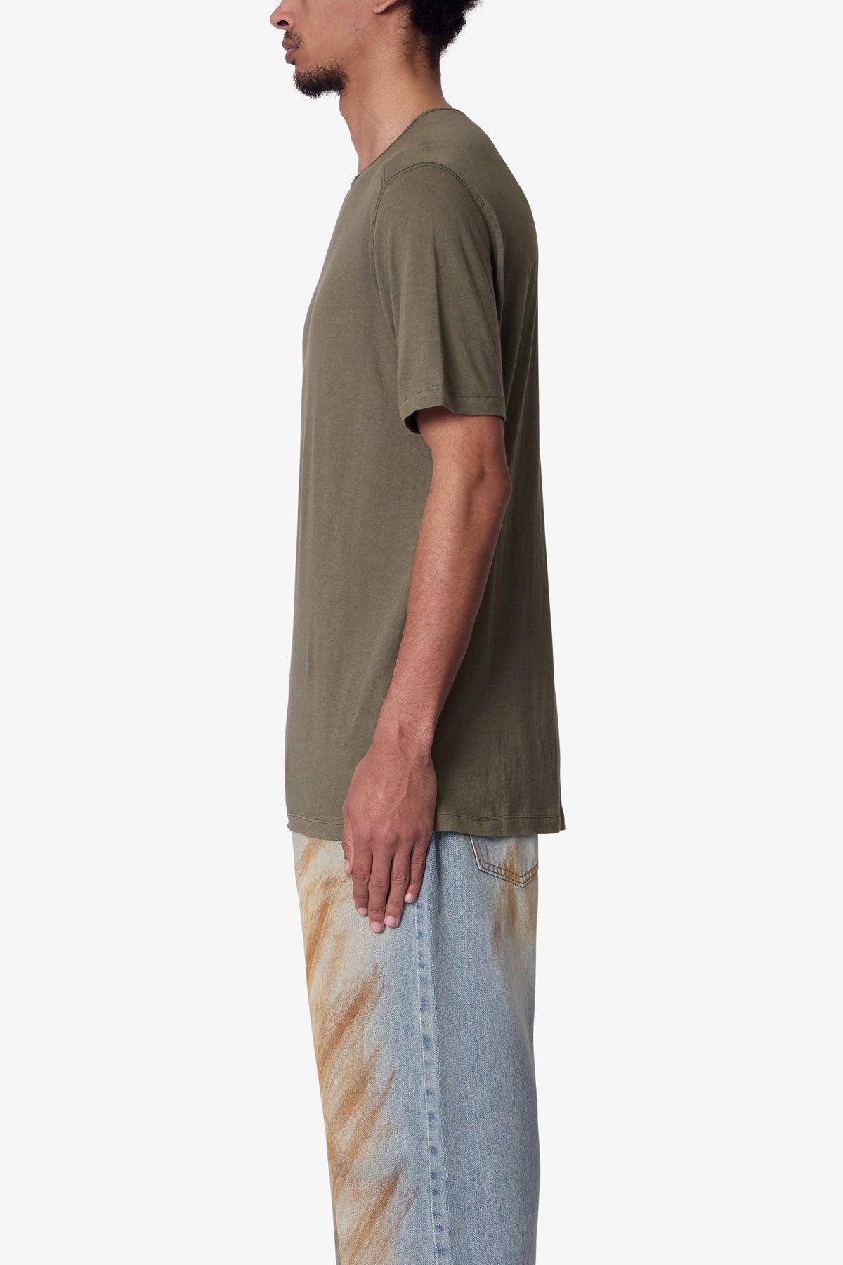 Sheer Crewneck Tee - Olive Product Image