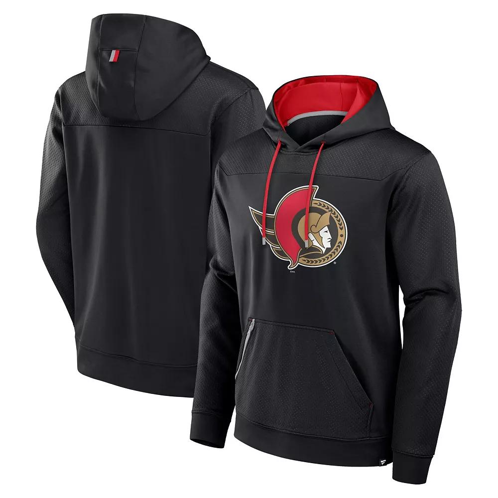 Men's Fanatics Black Ottawa Senators Defender Pullover Hoodie,  Product Image