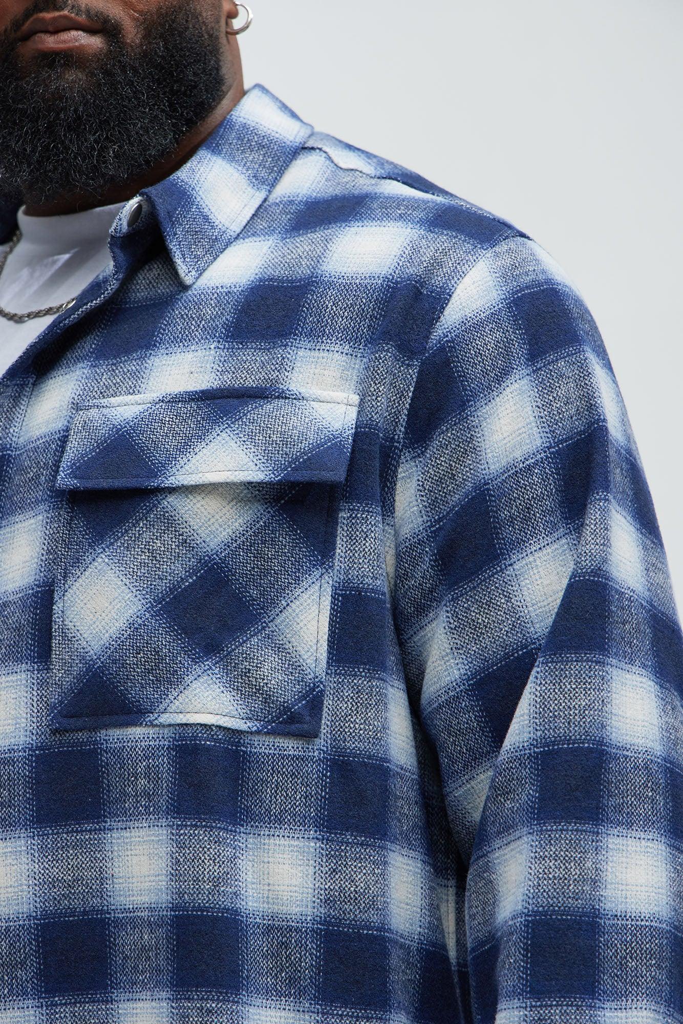 Cassnet Plaid Button Up Shirt - Blue/combo Product Image