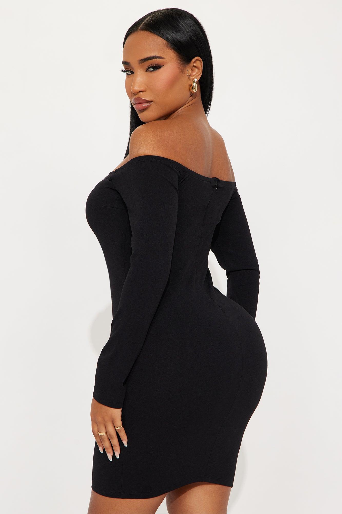 Iliana Off Shoulder Mini Dress - Black Female Product Image