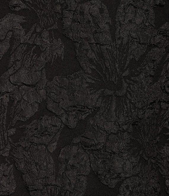 Sugarlips Arielle Jacquard Floral Print Split V-Neck Short Puff Sleeve Top Product Image