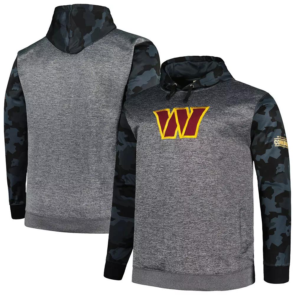 Men's Fanatics Branded Heather Charcoal Washington Commanders Big & Tall Camo Pullover Hoodie,  Product Image