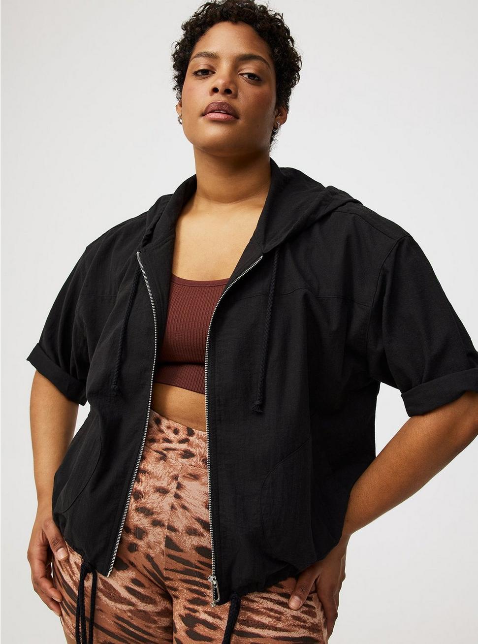 Cropped Cotton Hoodie Product Image