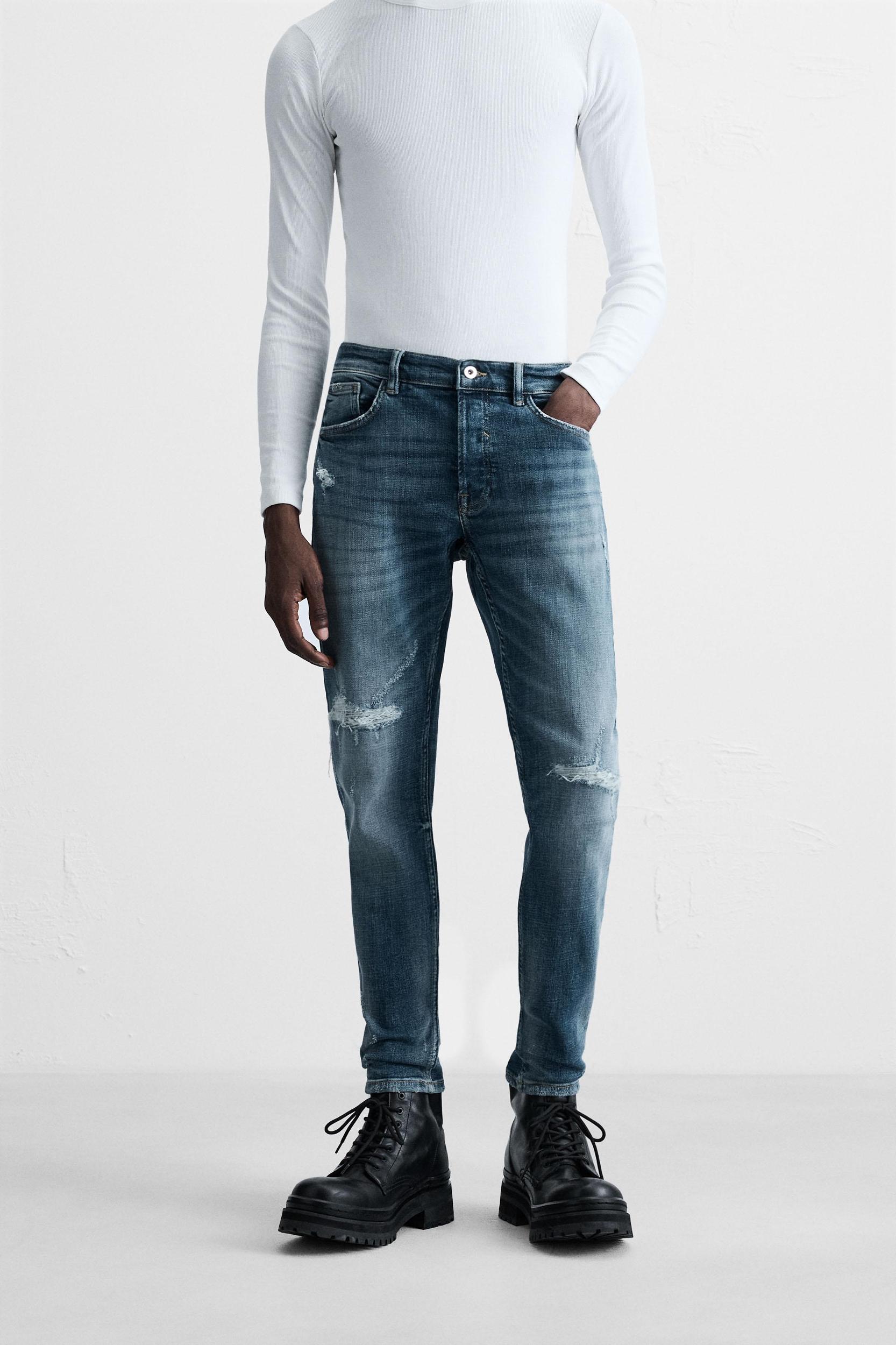 RIPPED SKINNY FIT JEANS Product Image
