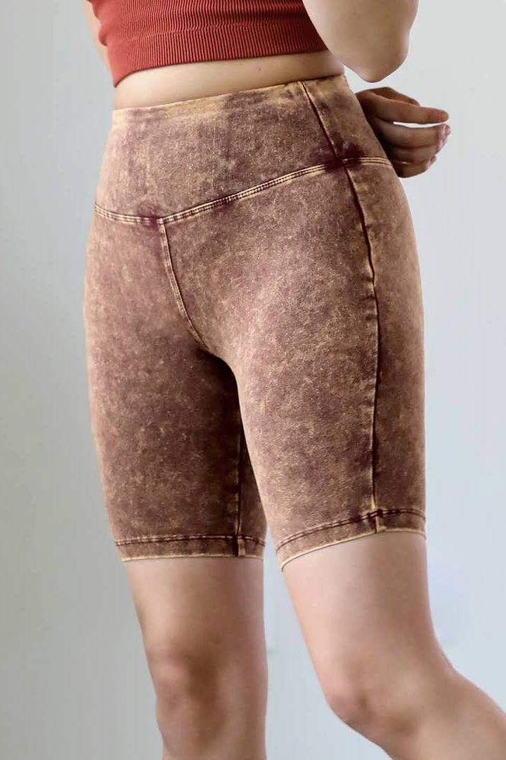 Mineral Wash Wide Waistband Shorts Product Image