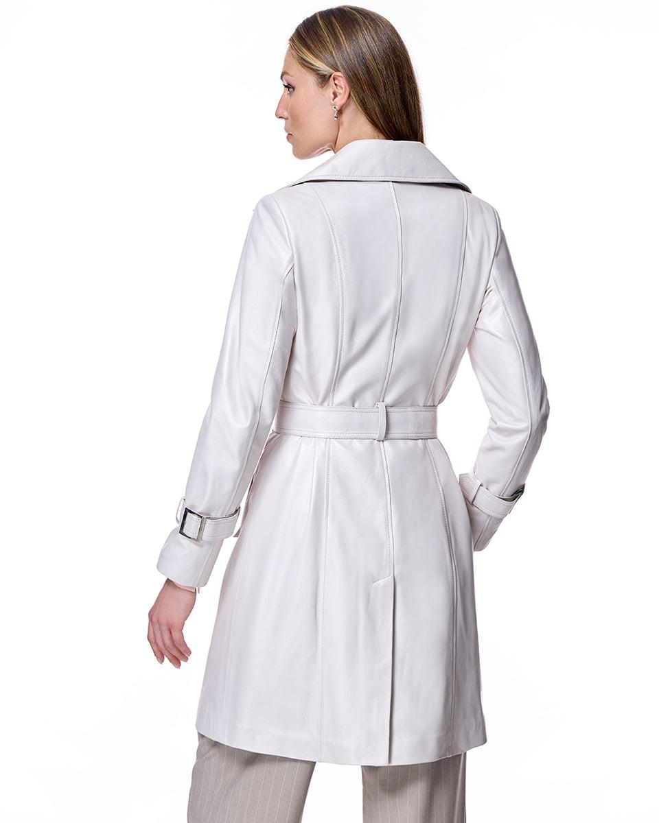 Julia and Stella by Maximilian Belted Leather Coat -Max Product Image