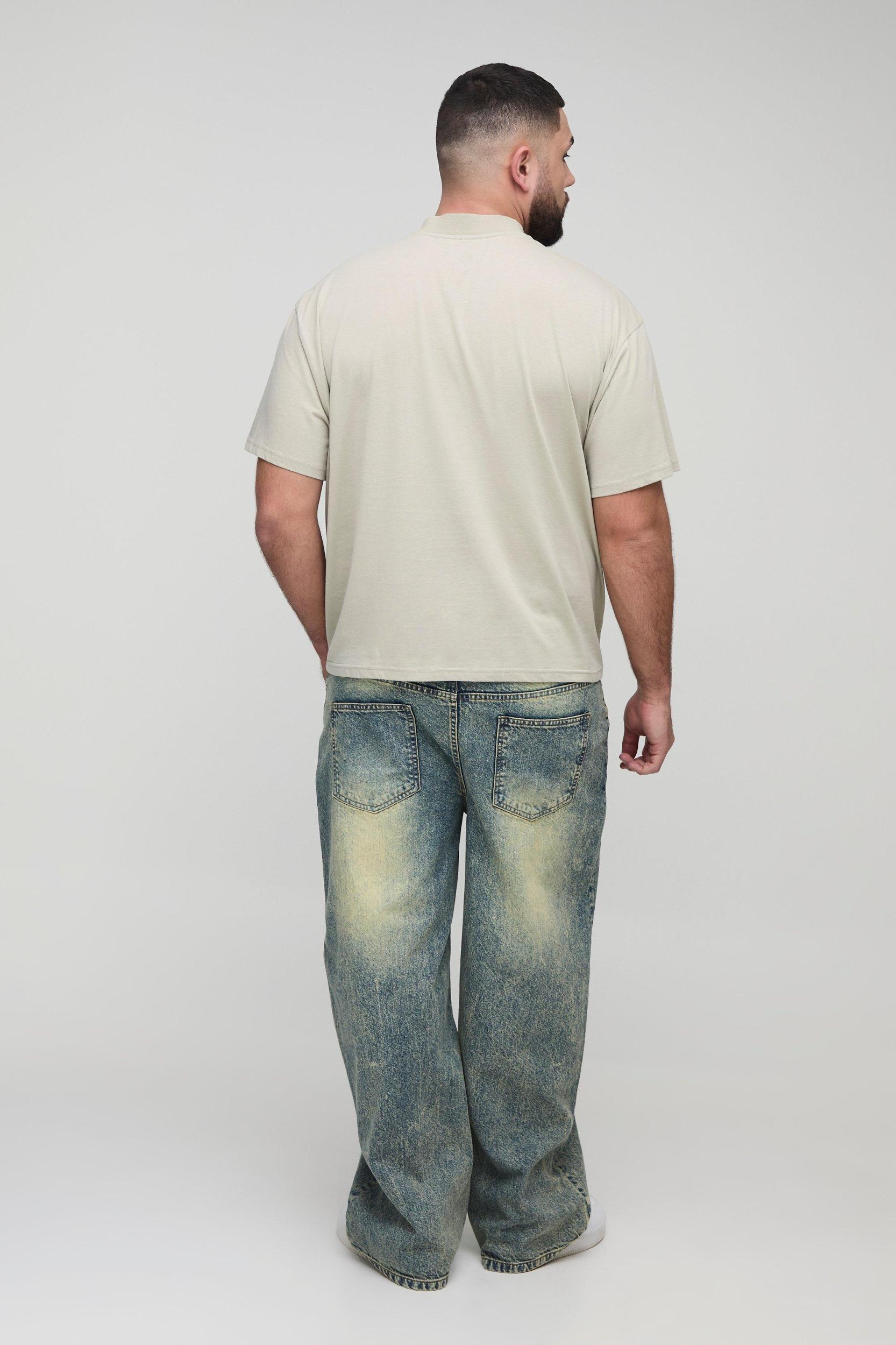 Plus Basic Boxy Oversized Fit Extended Neck T-Shirt | boohooMAN USA Product Image