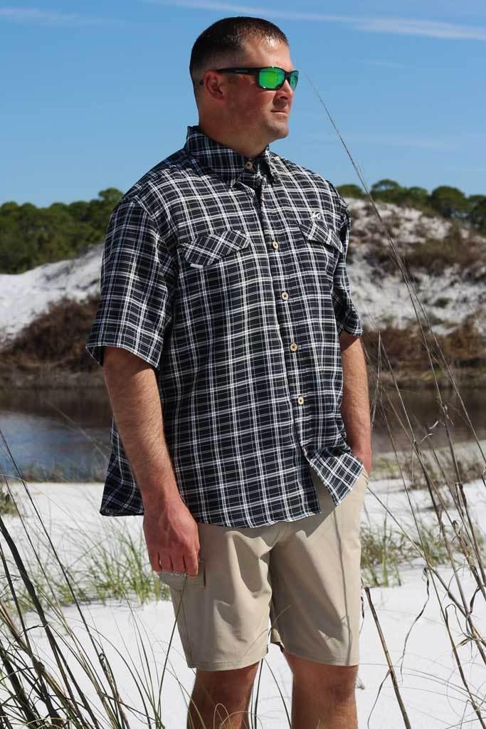 Mojo Sportswear Company Coastal Plaid Short Sleeve Men's Fishing Shirt Product Image