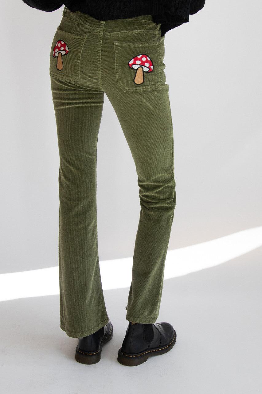 Pocket Applique Corduroy Flares Product Image