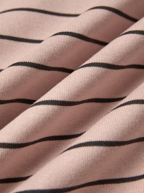 Stripe Print Bear Embroidery Shirt Neck Oversized Hoodie Product Image