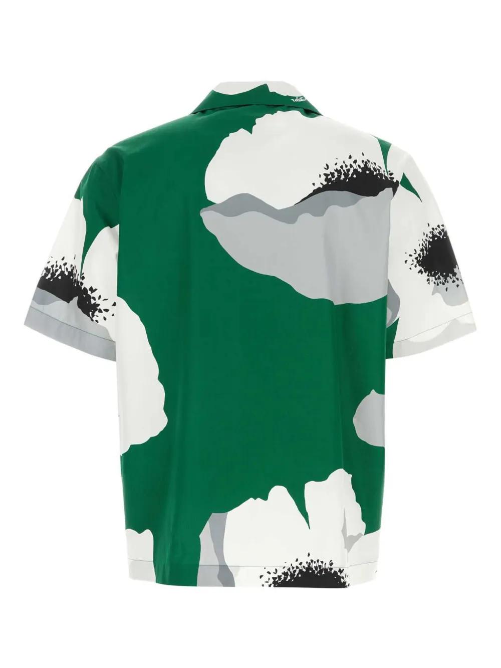 Flower Portrait-print bowling shirt Product Image