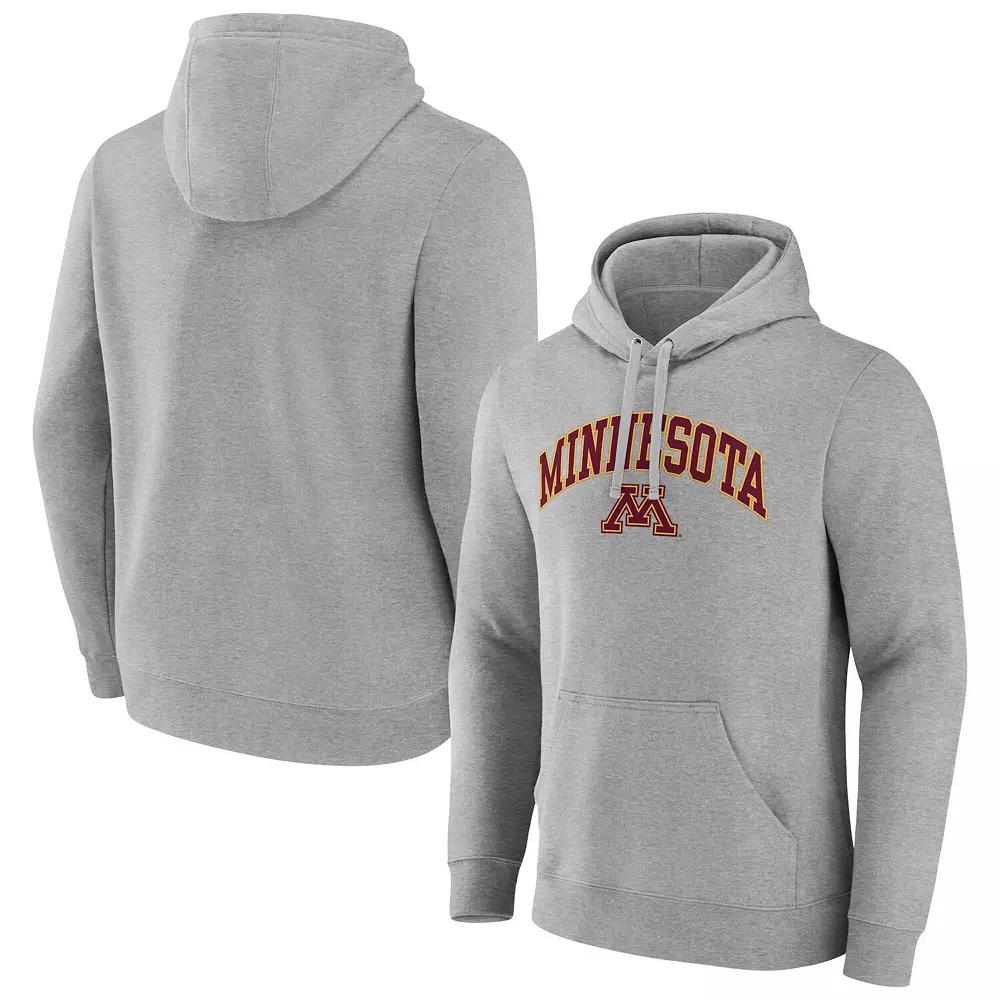 Men's Fanatics Gray Minnesota Golden Gophers Arched Logo Pullover Hoodie, Size: 2XL, Grey Product Image