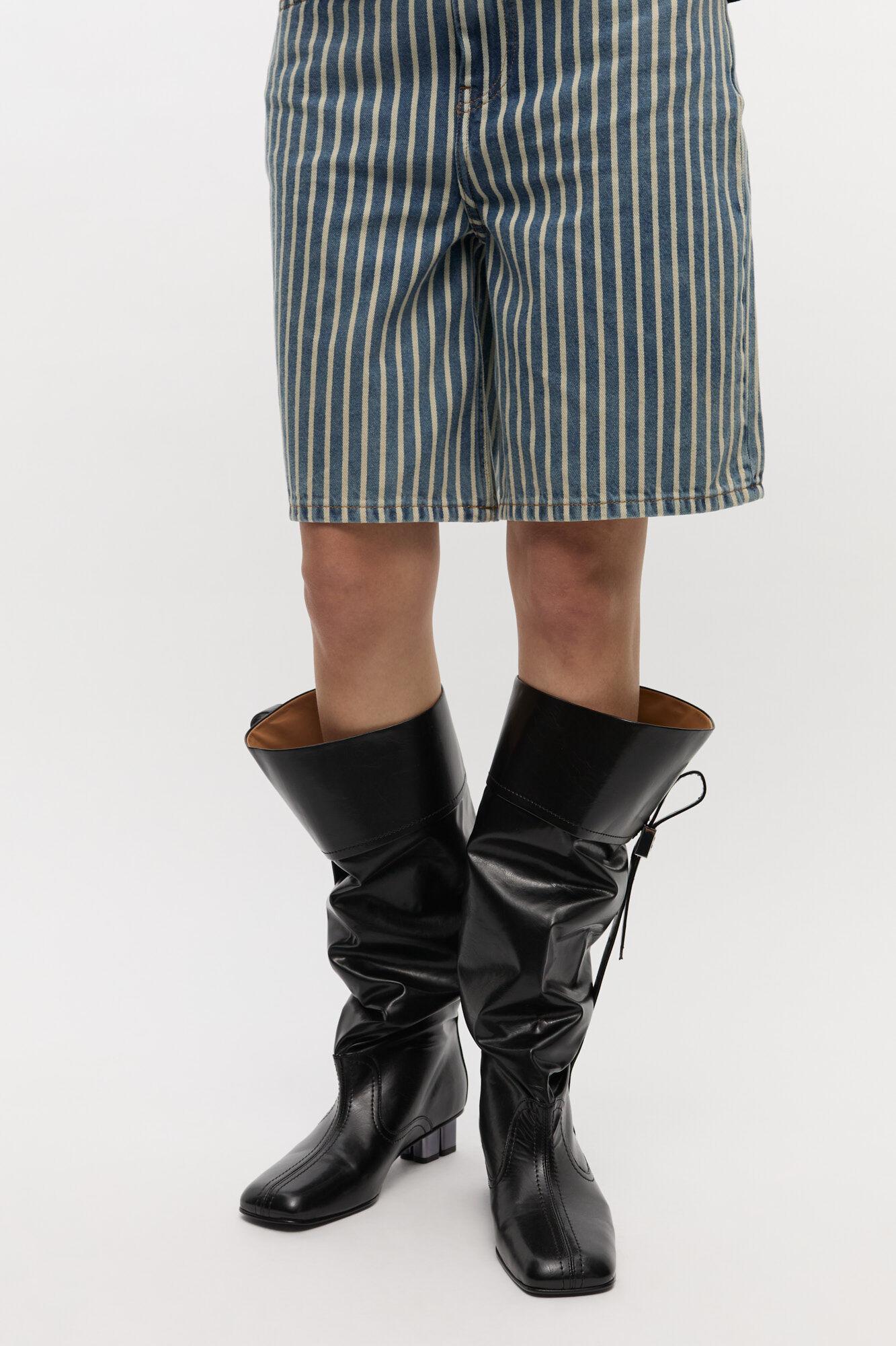 Black Slouchy Knee Boots Product Image