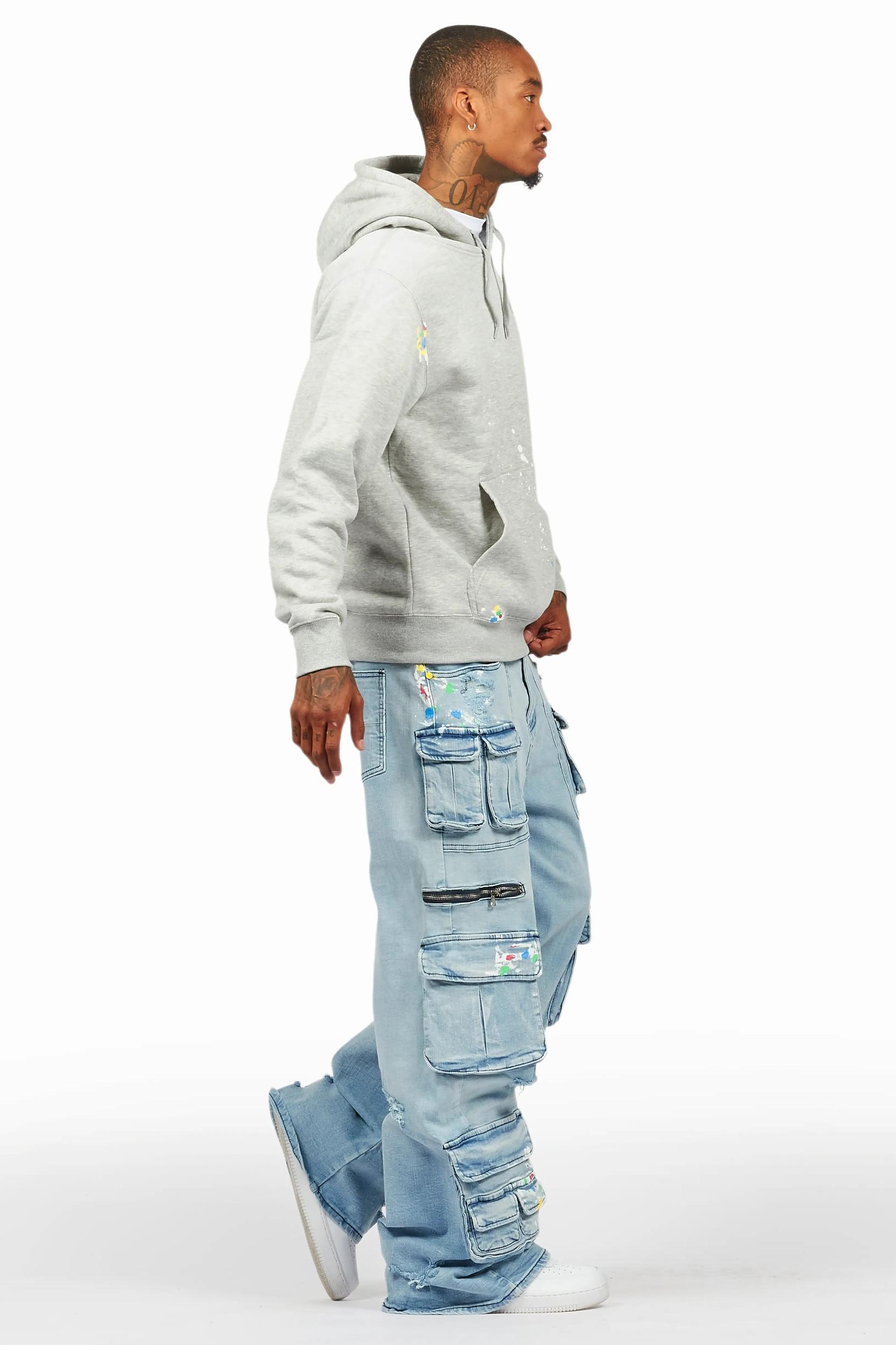 Art Dist Grey/Blue Hoodie/Baggy Fit Jean Bundle Male Product Image