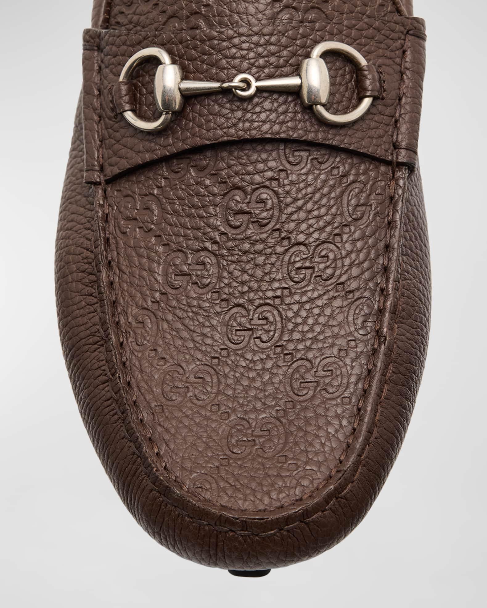 Men's Byorn GG Embossed Leather Horsebit Drivers Product Image