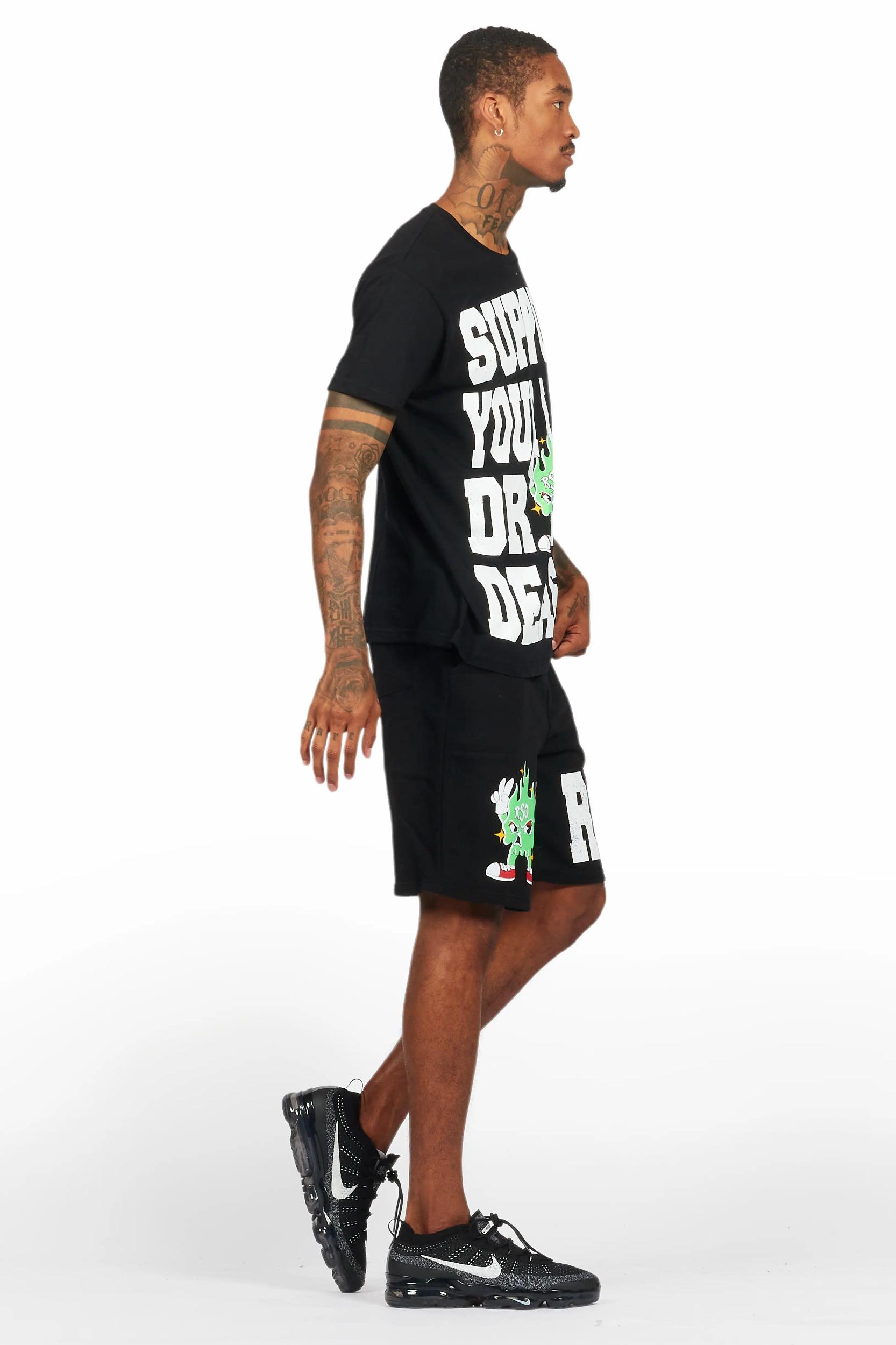 Tarl Black Graphic T-Shirt Short Set Male Product Image